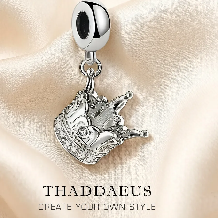 Authentic Crown Charm Pendant 2022 Europe Summer 925 Sterling Silver Vintage For Women Men Jewelry
