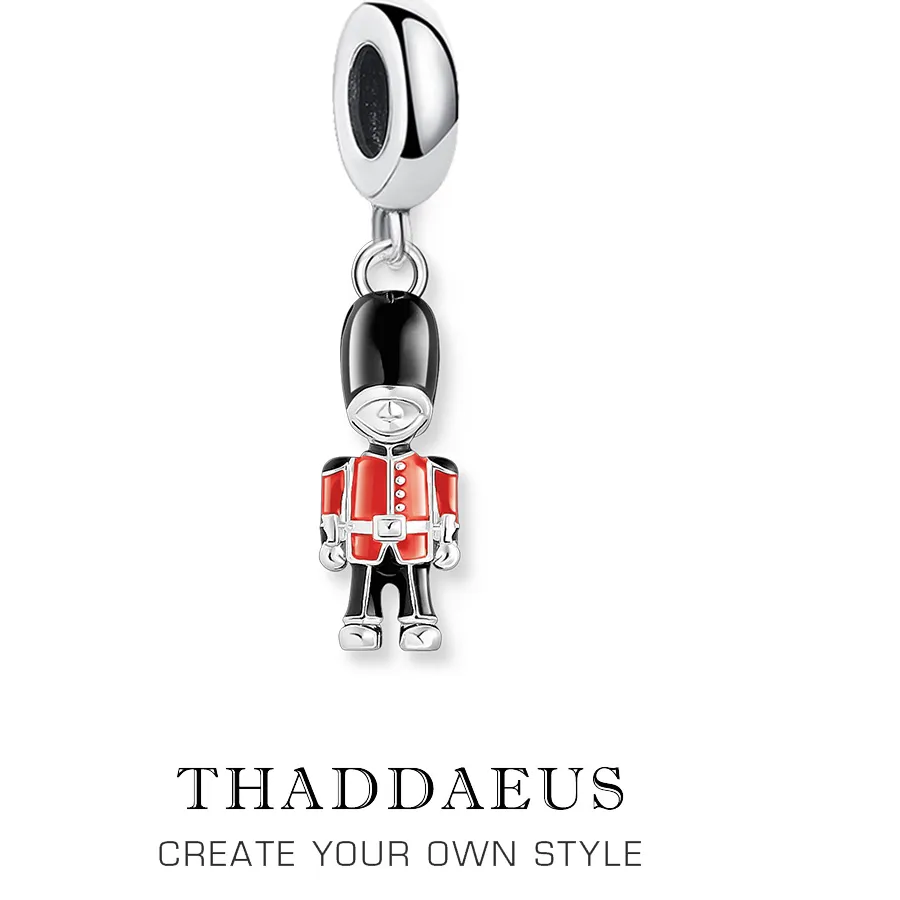 Authentic LONDON Royal Guard Pendant Dangle Charm For Women Men DIY Jewelry Trendy Holiday Real 925 Sterling Silver