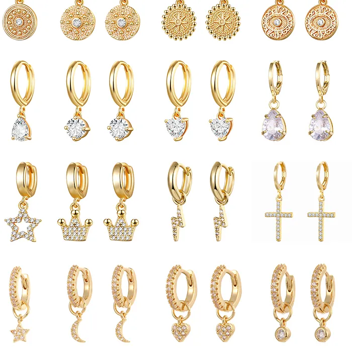Authentic TIANDE Gold Color Dangle Earrings for Women Piercing Exquisite Zircon Women's Drop Earrings 2022 Jewelry