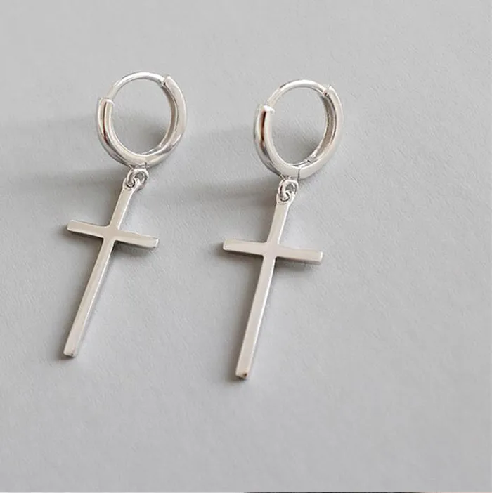 Authentic XIYANIKE Simple Cross Drop Dangle Hoop Earrings For Men Women Trendy Jewelry Party серьги 2022