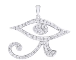 Authentic Radiant Eye of Ra 18K White Gold Plated Talisman