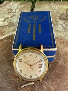 Authentic Timeless Elegance: Vintage Watch Poljot kl1, Gold Plated with Immergence in Kirova's Legacy