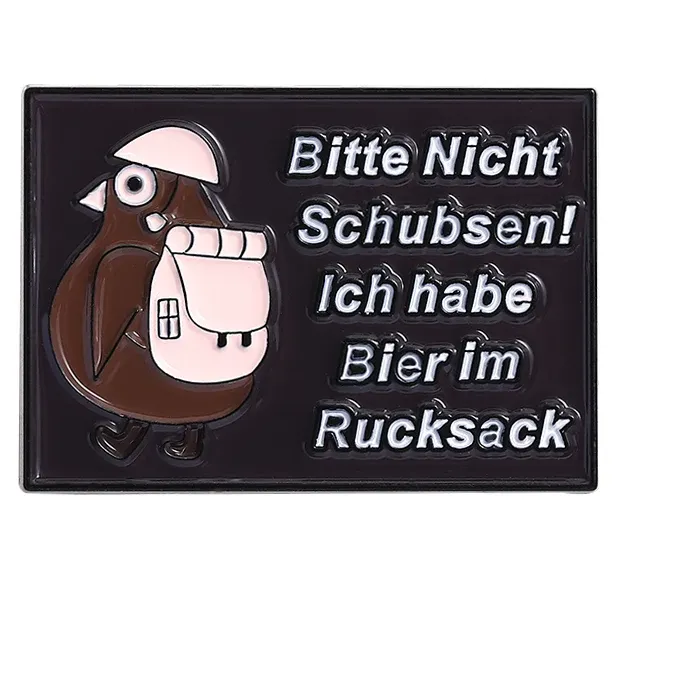 Authentic Bittle Nicht Schubsen！ich Habe Bier Im Rucksack Enamel Pins Funny German Oktoberfest Penguin Brooches Lapel Badge Jewelry Gifts