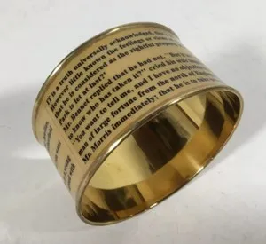 Authentic Gold Plated Metal “Printed Page” Cuff Bangle Bracelet