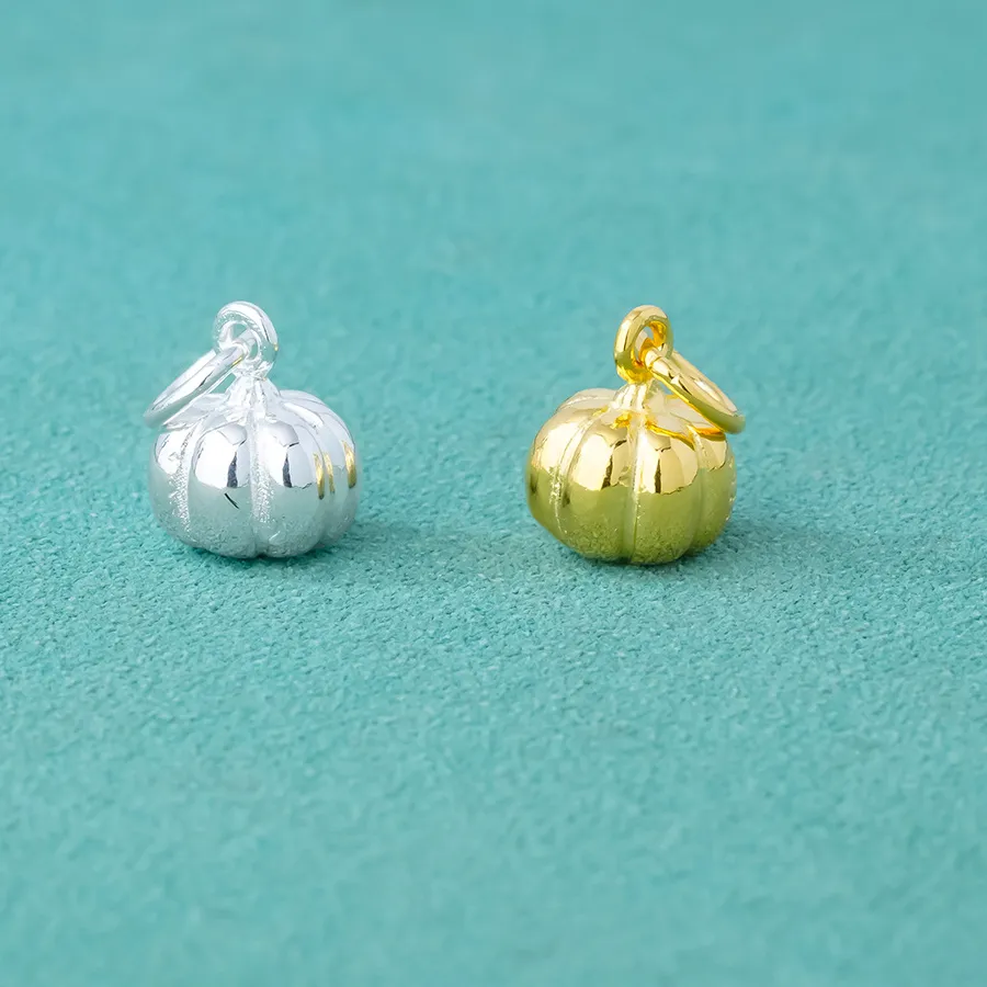 Authentic Charms 925 Small Pumpkin Beautiful Elegant Necklace Pendant Handmade Diy Accessories Charms For Bracelet Plata 925 Jha227