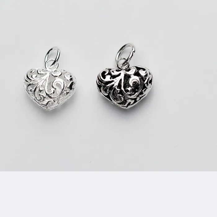 Authentic The Veiled Heart Openwork Silver Talisman