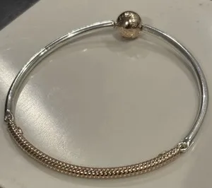 Authentic The Celestial Triad: Gold-Plated Snake Link Bangle