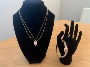 Authentic Snake Jewelry Set Gold Plated CZ Necklace Bracelet Earrings Women
