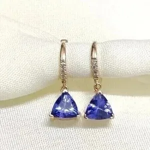 Authentic Celestial Trillion Tanzanite Hoop Talismans