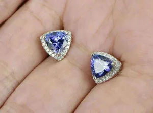 Authentic Celestials Veil Trillion Tanzanite and Diamond Astral Studs