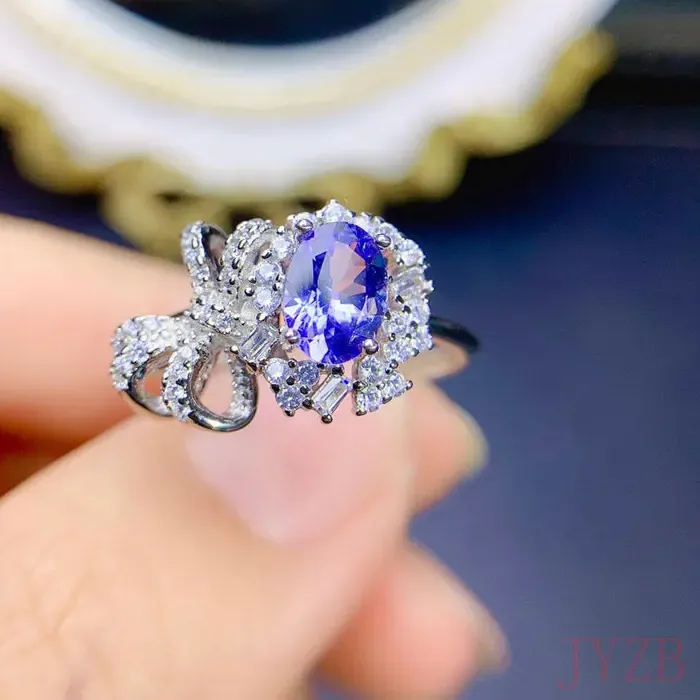 Authentic Celestial Veil Tanzanite Sterling Silver Ring