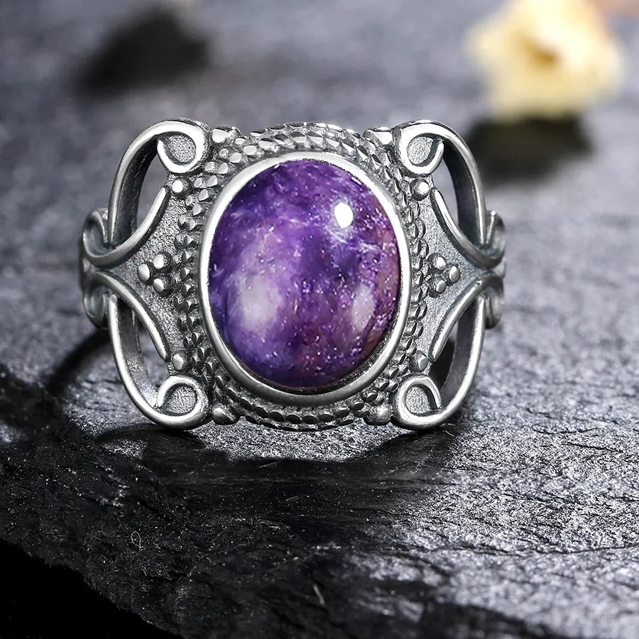 Authentic The Charoite Soul-Voyager Silver Ring