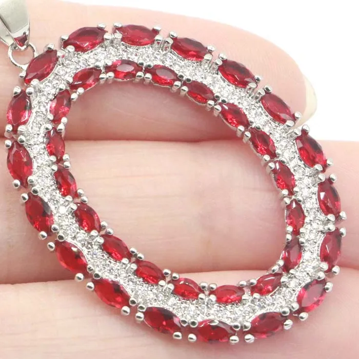 Authentic The Crimson Flame and Sapphire Veil Engagement Pendant