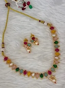 Authentic Guardian of Innocence, Mother of Pearl Jewel Set, Shimmering Colors in Golden Bliss