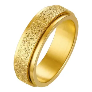 Authentic Gold Plated Multicolor Spinner Wedding Ring, Women, Men