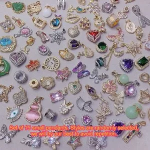 Authentic Celestial Radiance: A Collection of Fifteen Sacred Gold-Plated Charms