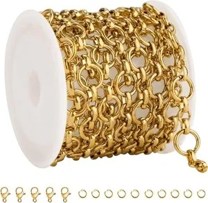 Authentic Golden Spiral Rolo Chain – 6.5 ft of Unwelded Sacred Circles