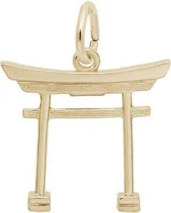 Authentic Enchanted Gold‑Plated Sterling Silver Torii Gate Talisman – Sacred Japanese Gateway