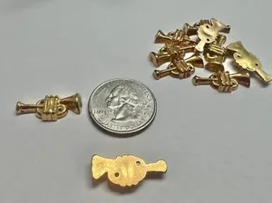 Authentic Celestial Brass Echoes - 50-Piece Vintage Japanese Trumpet Gold-Plated Talismans of Joy and Abundance