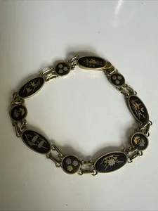 Authentic Unveil Destiny with the Enchanted 24K Gold-Plated Damascene Panels Bracelet