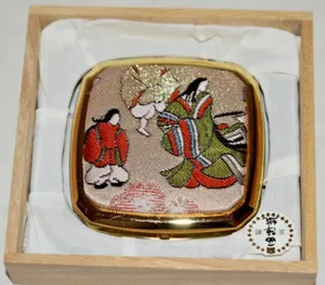 Authentic The Gilded Reflection: Vintage Japanese Scenic Compact