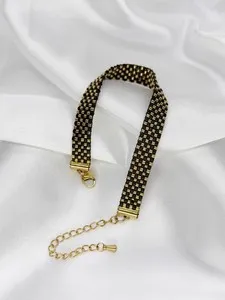 Authentic Japanese Miyuki Black Gold Bracelet Single Adjustable 18K gold plated clasp