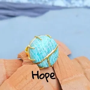 Authentic The Golden Mend Amazonite Ring