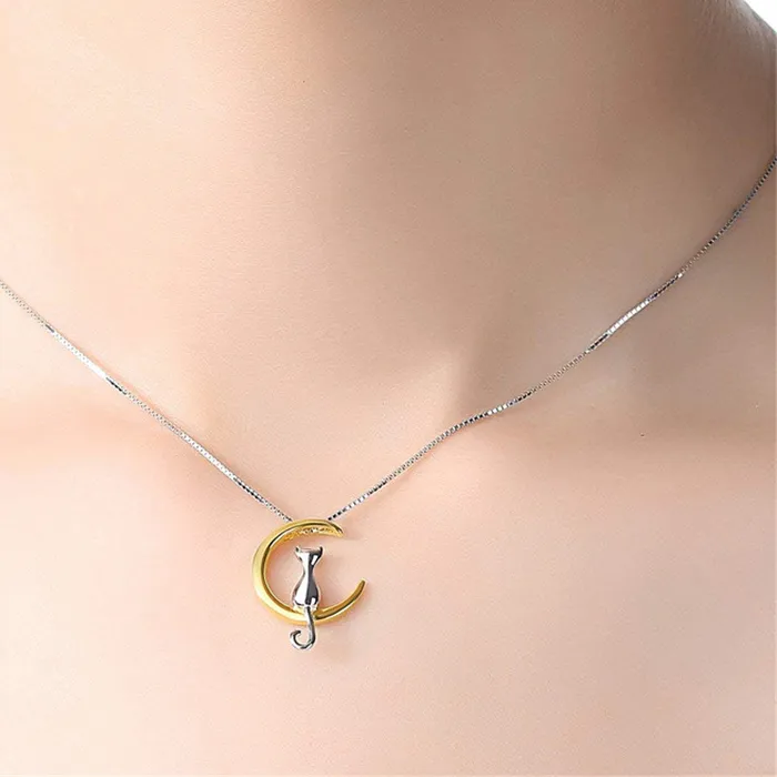 Authentic Moonlit Feline Talisman A Sterling Silver Necklace Of Lunar Mystery