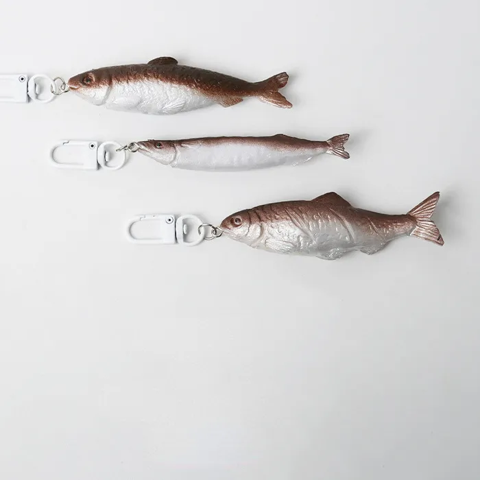 Authentic Funny Simulation Salted Fish Keychain Backpack Pendant Key Chains Realistic Personality Japanese Fun Jewelry
