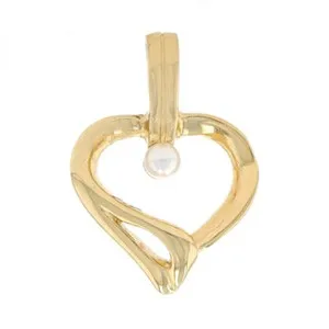 Authentic The Golden Heart of Devotion Simulated Pearl Pendant