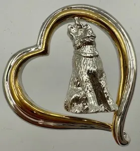 Authentic The Guardian Heart Gold-Plated German Shepherd Talisman