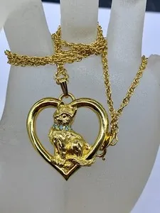 Authentic The Feline Heart: A Gilded Totem of Affection