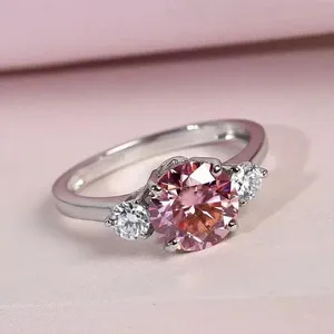 Authentic The Rose Meridian: Lab-Created Pink Sapphire Ring in 14K White Gold Finish