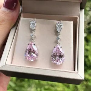 Authentic Ethereal Blush: The Celestial Pink Sapphire Drop Earrings