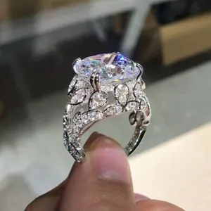 Authentic Engagement Cocktail Ring 2.25Ct Cushion Simulated Diamond 14K White Gold Plated