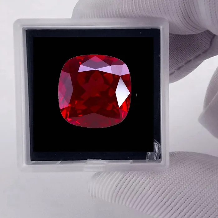 Authentic Pretty Ruby Passes UV Test Fluorescent Ruby Cushion Facet Cut for Jewelry Making and Collecting DIY Ring Pendant Material
