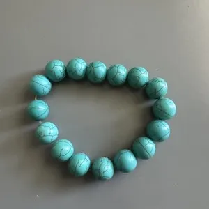 Authentic Marble Stone DesignBracelet Gold Plated Green Color Elastic Band