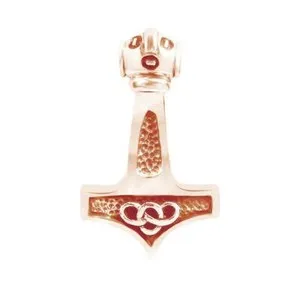 Authentic Celestial Thor's Hammer & Celtic Knot – 14K Rose‑Gold‑Plated Pendant of Thunder & Eternity