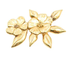 Authentic The Artisan Hand and Hammer Floral Talisman - 925 Sterling Silver and Gold-Plated Manifestation Brooch
