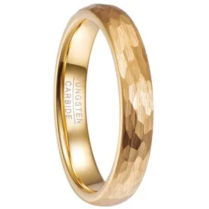 Authentic The Eternal Circle Hammered 18k Gold Plated Tungsten Band
