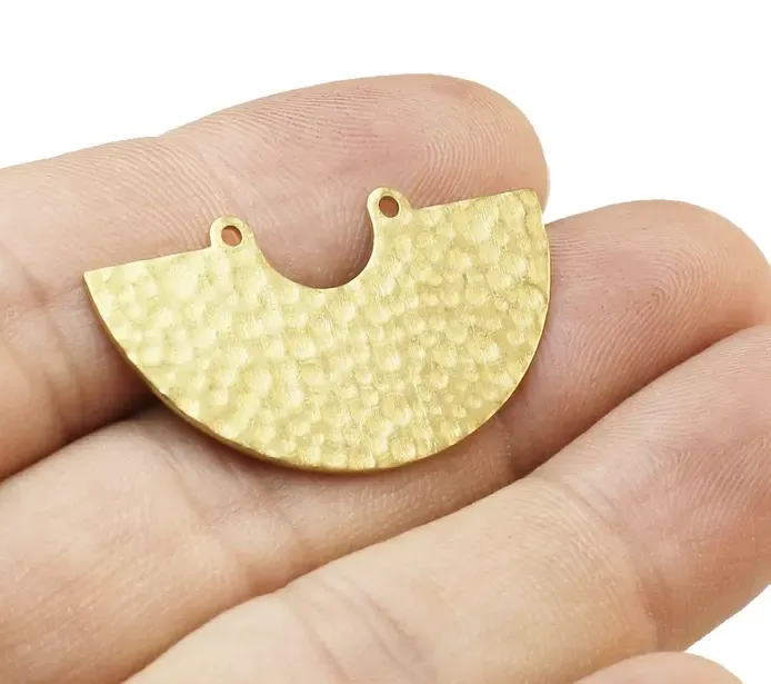 Authentic Celestial Arches: 10‑Piece Semi‑Circle Brass Charms for Harmonious Ear Art