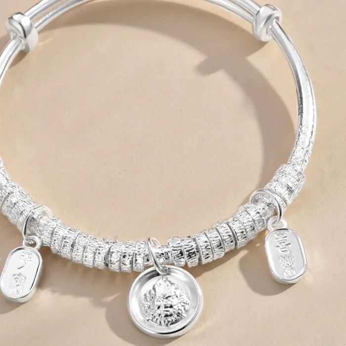 Authentic The Hammered Silver Circle of Joy and Fortune