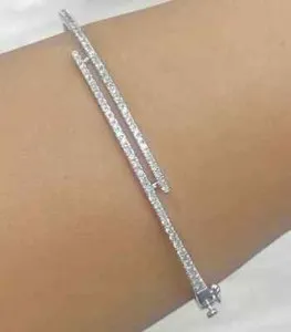 Authentic Celestial Orbit: The Moissanite Radiant Bangle