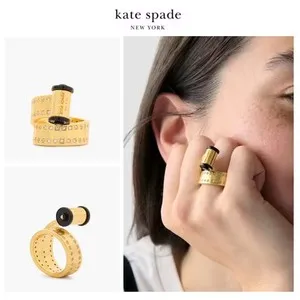 Authentic NWT Kate Spade PICTURE PERFECT 12-K Matte Gold Plated CZ Crystal Film Ring-Sz.8