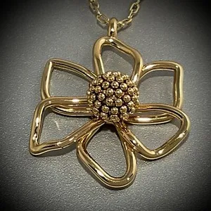 Authentic Radiant Blossom 18K Gold-Plated Sacred Flower Pendant