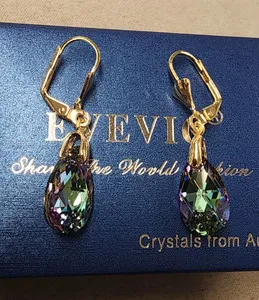 Authentic Celestial Raindrop: 14K Gold-Plated Crystal Talismans