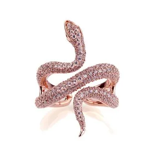 Authentic The Serpent of Eternal Renewal: Rose Gold Pave Amulet Ring
