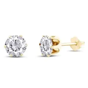 Authentic Radiant Luminary Gold-Plated Solitaire Studs