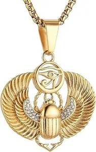 Authentic AsAlways 18k Gold Plated Egyptian Winged Scarab Beetle Pendant
