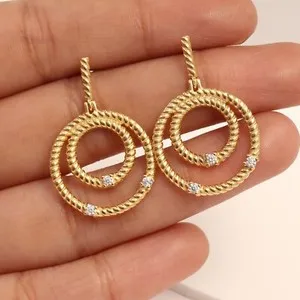 Authentic Radiant Celestial Hoops in 14K Gold-Plated Sterling Silver